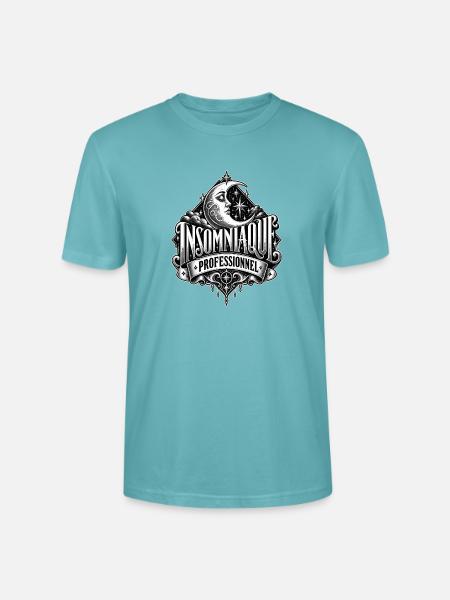 Professioneller Schlafloser (Schwarzweiß) - Stanley/Stella Unisex Bio-T-Shirt CRAFTER - Pastelltürkis