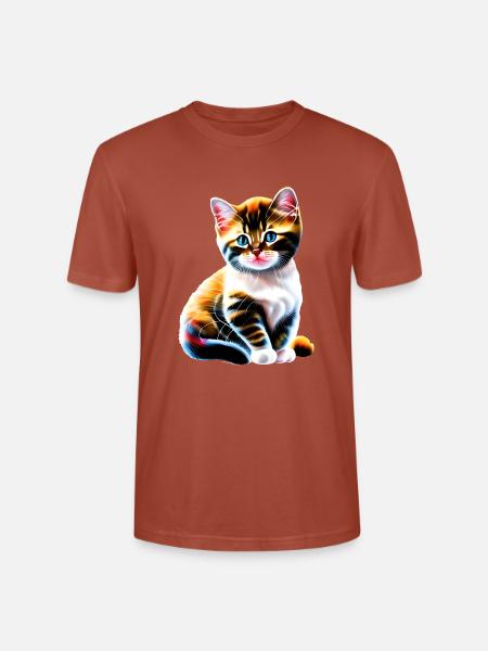 Baby-Weihnachtskatze - Stanley/Stella Unisex Bio-T-Shirt CRAFTER - Terrakotta