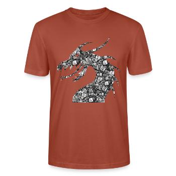 DRAGON Drachen mit RPG Würfel Rollenspiel, DICE - Stanley/Stella Unisex Bio-T-Shirt CRAFTER - Terrakotta - Vorne - AI Model Female 180 light (180cm) & AI Model Female 180 light (180cm)