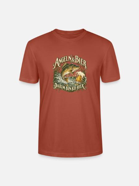 Angler Bier Karpfen Spiegelkarpfen Schilf - Stanley/Stella Unisex Bio-T-Shirt CRAFTER - Terrakotta