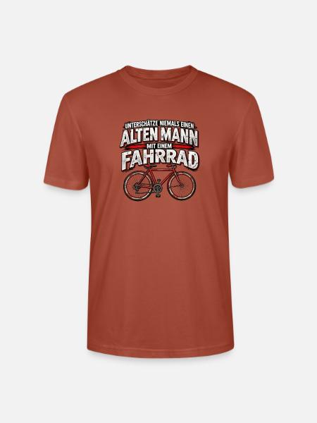 Alten Mann mit Fahrrad Warnung - Stanley/Stella Unisex Bio-T-Shirt CRAFTER - Terrakotta