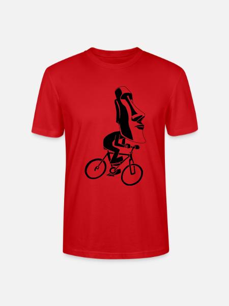 Osterinsel-Fahrradtour (Schwarz) - Stanley/Stella Unisex Bio-T-Shirt CRAFTER - Rot