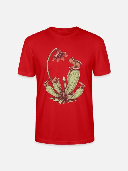 Karnivoren Pitcherpflanze - Botanische Kunst - Stanley/Stella Unisex Bio-T-Shirt CRAFTER - Rot