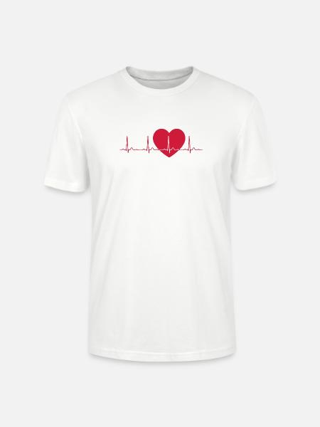 Heartbeat ECG Line Medical Pulse Wave Icon Vector - Stanley/Stella CRAFTER Unisex Organic T-Shirt - white
