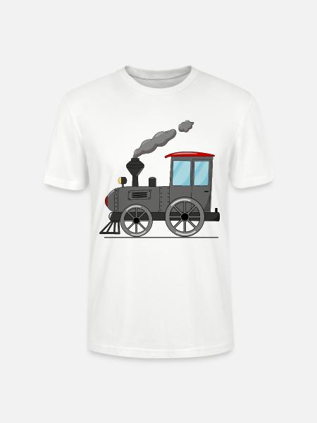 Children's train railway grey - Stanley/Stella CRAFTER Unisex Organic T-Shirt - white