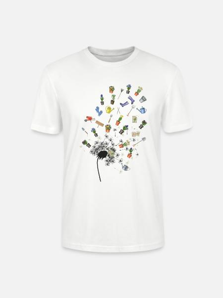 Garten in Splittern: Werkzeuge und Blumen - Stanley/Stella Unisex Bio-T-Shirt CRAFTER - Weiß