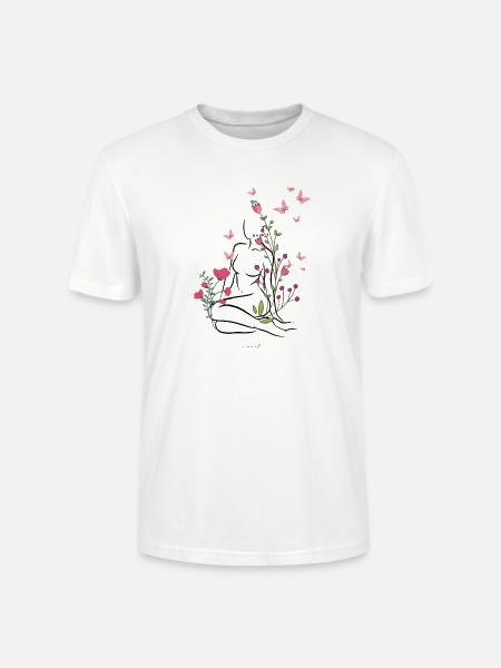 Skin-flowered - Stanley/Stella CRAFTER Unisex Organic T-Shirt - white