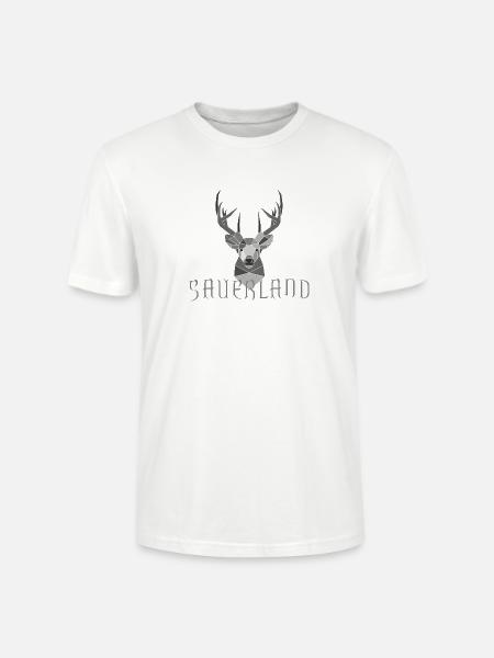 Sauerland Geweih silber/grau - Stanley/Stella Unisex Bio-T-Shirt CRAFTER - Weiß