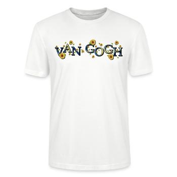 Van Gogh Sternennacht mit Sonnenblumen - Stanley/Stella Unisex Bio-T-Shirt CRAFTER - Weiß - Vorne - Alina (178cm) & Michal (187cm)