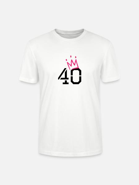 40 crown - 40th birthday - Stanley/Stella CRAFTER Unisex Organic T-Shirt - white