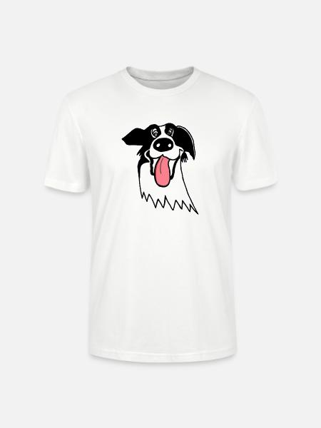 Border Collie mignon - T-shirt bio CRAFTER Stanley Stella Unisexe - blanc