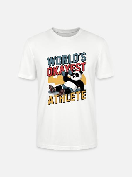 World's Okayest Athlete - Stanley/Stella CRAFTER Unisex Organic T-Shirt - white