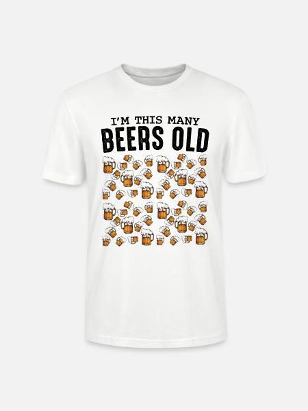 Beer Mug Pattern Collection Birthday 50 - Stanley/Stella CRAFTER Unisex Organic T-Shirt - white