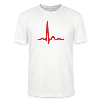Herzschlag-EKG-Linie Medizinischer Pulswellen-Ikon-Vektor - Stanley/Stella Unisex Bio-T-Shirt CRAFTER - Weiß - Vorne - Alina (178cm) & Michal (187cm)