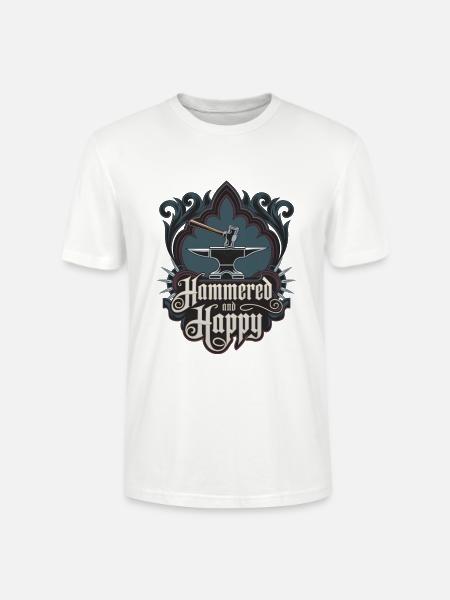 Martelé et heureux - T-shirt bio CRAFTER Stanley Stella Unisexe - blanc