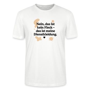 Das ist kein Fleck (schwarz & beige) - Stanley/Stella Unisex Bio-T-Shirt CRAFTER - Weiß - Vorne - Alina (178cm) & Michal (187cm)