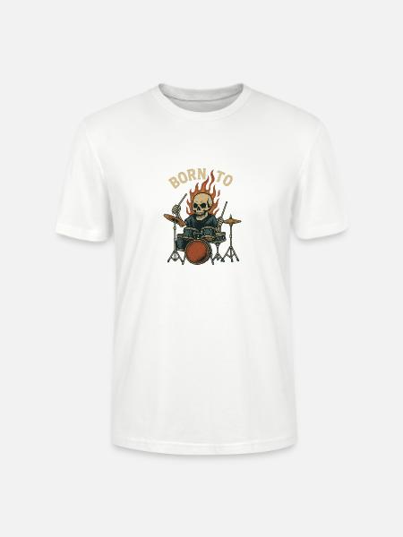 Né pour tambouriner - T-shirt bio CRAFTER Stanley Stella Unisexe - blanc
