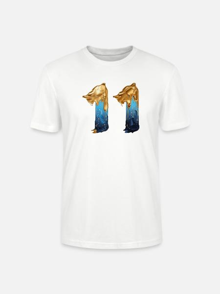 NEJ. 11 NUMMER 11 SEJ 11 ÅRS FØDSELSDAG - Stanley Stella CRAFTER unisex økologisk-T-shirt - hvid