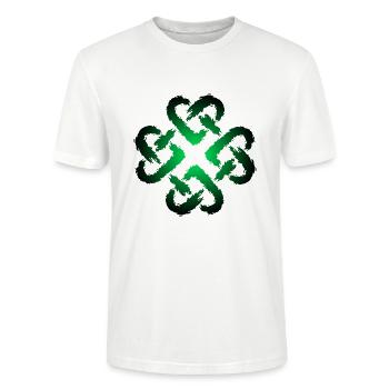 Keltische Knoten Herz Unendlichkeit Symbol Endlos - Stanley/Stella Unisex Bio-T-Shirt CRAFTER - Weiß - Vorne - Alina (178cm) & Michal (187cm)