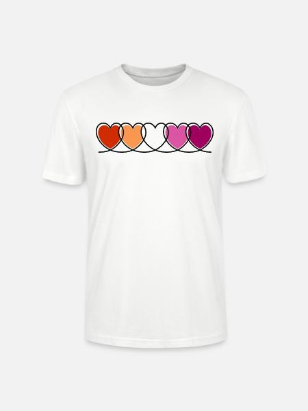 Lesbe lesbisch Herzen - Stanley/Stella Unisex Bio-T-Shirt CRAFTER - Weiß