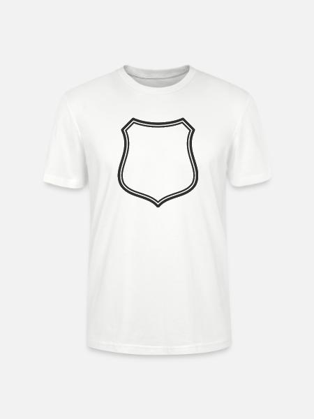 Leeres Schildlinien-Symbol Abzeichen Wappen Umrisssymbol - Stanley/Stella Unisex Bio-T-Shirt CRAFTER - Weiß
