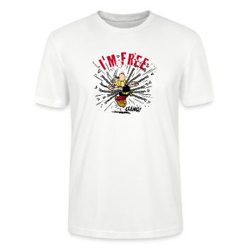 Asterix & Obelix - Asterix 'I'm Free' - Stanley/Stella Unisex Bio-T-Shirt CRAFTER - Weiß - Vorne - Alina (178cm) & Michal (187cm)