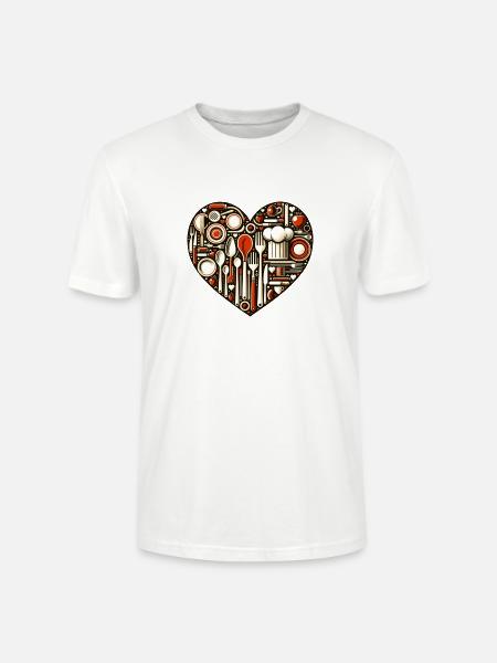Küchenliebe Herz - Stanley/Stella Unisex Bio-T-Shirt CRAFTER - Weiß