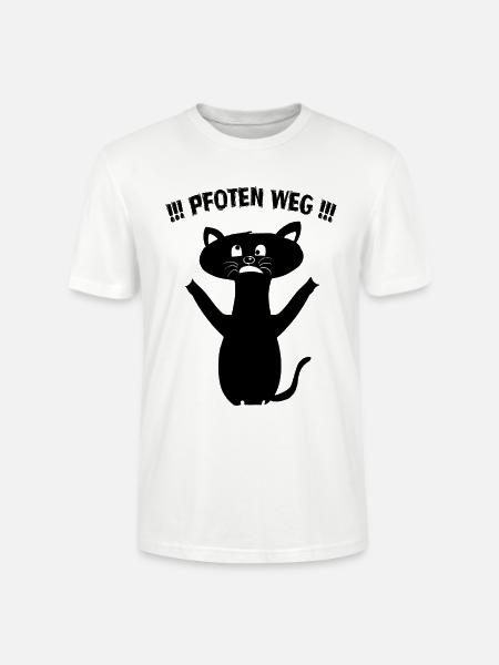Pfoten Weg! – Schwarze Katze Statement - Stanley/Stella Unisex Bio-T-Shirt CRAFTER - Weiß