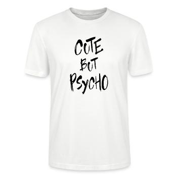 Cute But Psycho - Stanley/Stella Unisex Bio-T-Shirt CRAFTER - Weiß - Vorne - Alina (178cm) & Michal (187cm)