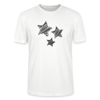 STERN. STERN. STERNE. FEST. JAHRESTAG. WEIHNACHTEN - Stanley/Stella Unisex Bio-T-Shirt CRAFTER - Weiß - Vorne - Alina (178cm) & Michal (187cm)