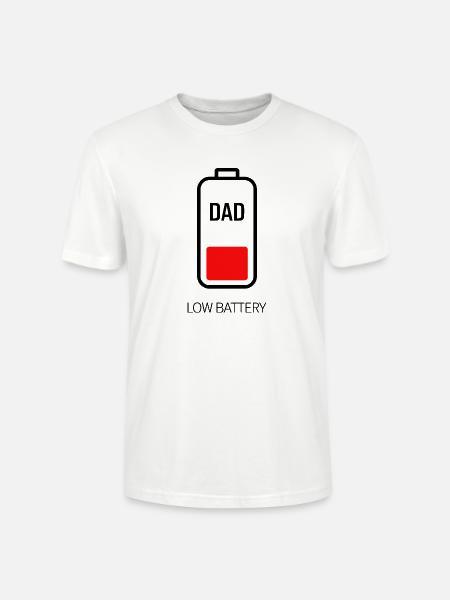 Low Battery Dad - Stanley/Stella Unisex Bio-T-Shirt CRAFTER - Weiß