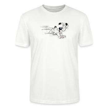 Asterix - Idefix hat es eilig - Stanley/Stella Unisex Bio-T-Shirt CRAFTER - Weiß - Vorne - Alina (178cm) & Michal (187cm)
