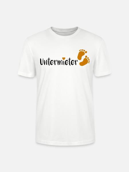 Untermieter im Babybauch Schwangerschaft Geschenk - Stanley/Stella Unisex Bio-T-Shirt CRAFTER - Weiß