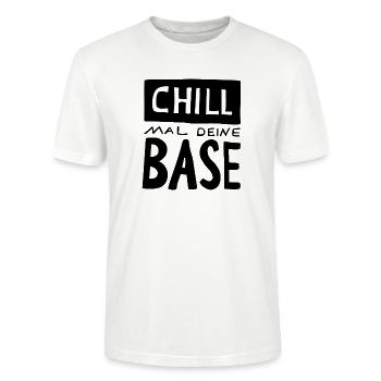 chill mal deine base - chille mal dein Leben - Stanley/Stella Unisex Bio-T-Shirt CRAFTER - Weiß - Vorne - Alina (178cm) & Michal (187cm)