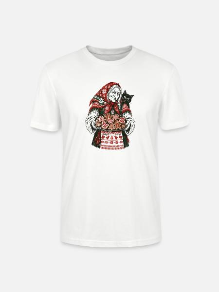 Weihnachts-Baba Yaga Lebkuchen-Design - Stanley/Stella Unisex Bio-T-Shirt CRAFTER - Weiß