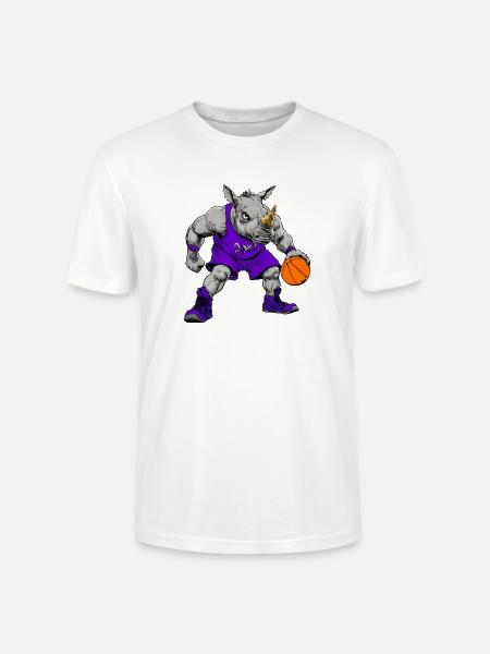 Basketball Nashorn Rhino - Stanley/Stella Unisex Bio-T-Shirt CRAFTER - Weiß