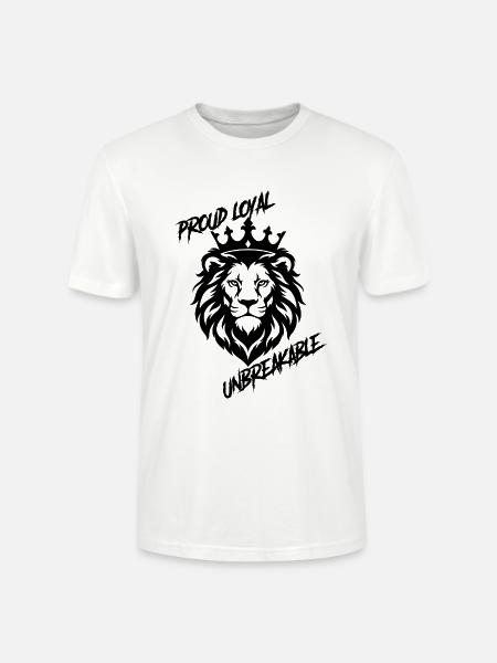 Löwenkopf- proud loyal unbrekable - Stanley/Stella Unisex Bio-T-Shirt CRAFTER - Weiß
