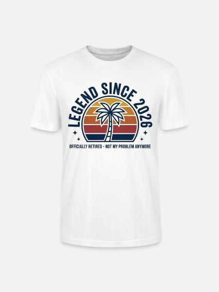 Legende seit 2026 Ruhestand Palmen - Stanley/Stella Unisex Bio-T-Shirt CRAFTER - Weiß
