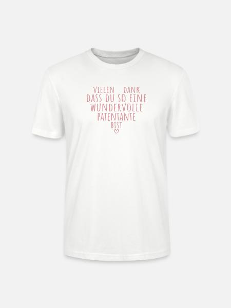 Beste Patentante Herz Dankeschön Tante - Stanley/Stella Unisex Bio-T-Shirt CRAFTER - Weiß