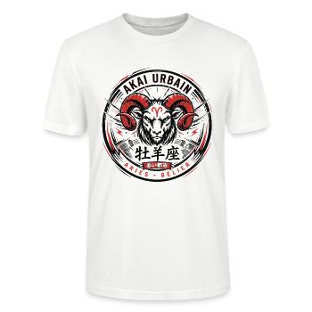 Böder Urban: Rotes Widder-Emblem - Stanley/Stella Unisex Bio-T-Shirt CRAFTER - Weiß - Vorne - Alina (178cm) & Michal (187cm)