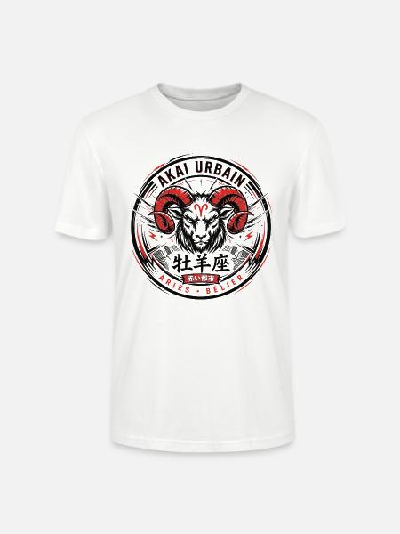 Böder Urban: Rotes Widder-Emblem - Stanley/Stella Unisex Bio-T-Shirt CRAFTER - Weiß