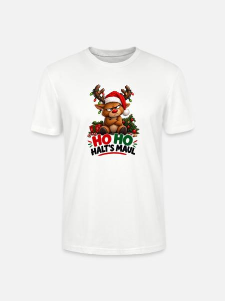 Grimmiges  Rentier - Stanley/Stella Unisex Bio-T-Shirt CRAFTER - Weiß