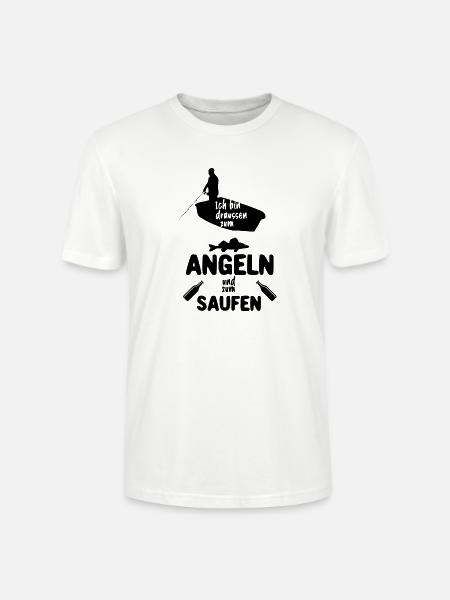 Angeln und Saufen - Stanley/Stella Unisex Bio-T-Shirt CRAFTER - Weiß