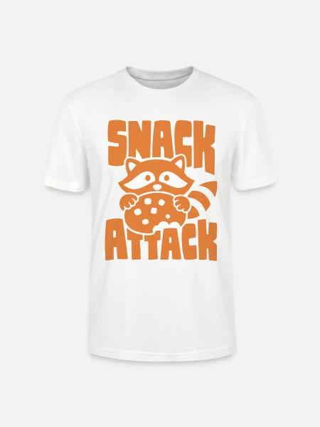 Waschbär mit Keks – Snack Attack - Stanley/Stella Unisex Bio-T-Shirt CRAFTER - Weiß