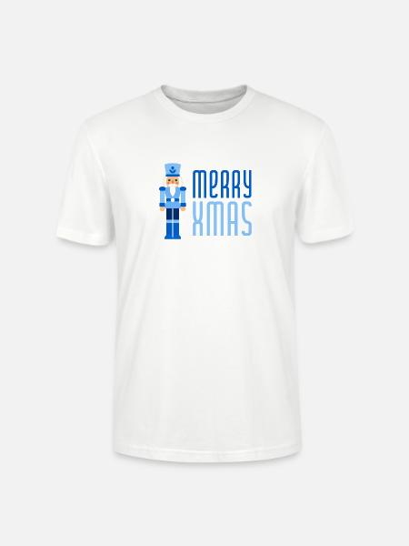 Merry Xmas Nussknacker blau - Stanley/Stella Unisex Bio-T-Shirt CRAFTER - Weiß