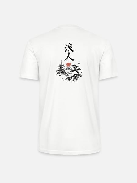Zen Landschaft Rote Sonne - Stanley/Stella Unisex Bio-T-Shirt CRAFTER - Weiß