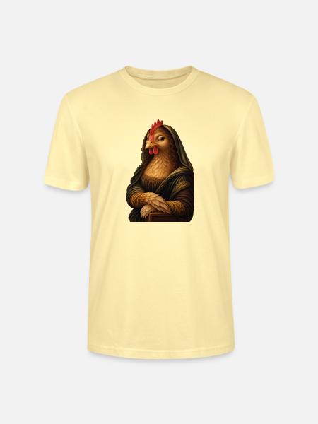 Mona Lisa als Huhn - Stanley/Stella Unisex Bio-T-Shirt CRAFTER - Creme
