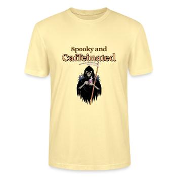 Unheimliches und koffeinhaltiges Skelett - Stanley/Stella Unisex Bio-T-Shirt CRAFTER - Creme - Vorne - Alina (178cm) & Michal (187cm)
