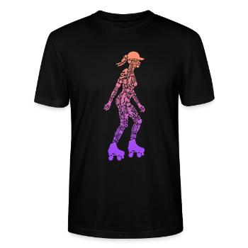Rollschuh Roller Skating Mädchen Rollschuhe - Stanley/Stella Unisex Bio-T-Shirt CRAFTER - Schwarz - Vorne - Alina (178cm) & Michal (187cm)