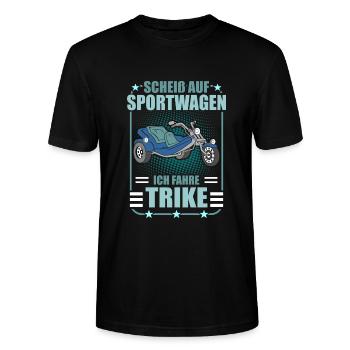 Triker Trike Trikerfahrer Dreirad Motortrike - Stanley/Stella Unisex Bio-T-Shirt CRAFTER - Schwarz - Vorne - Alina (178cm) & Michal (187cm)